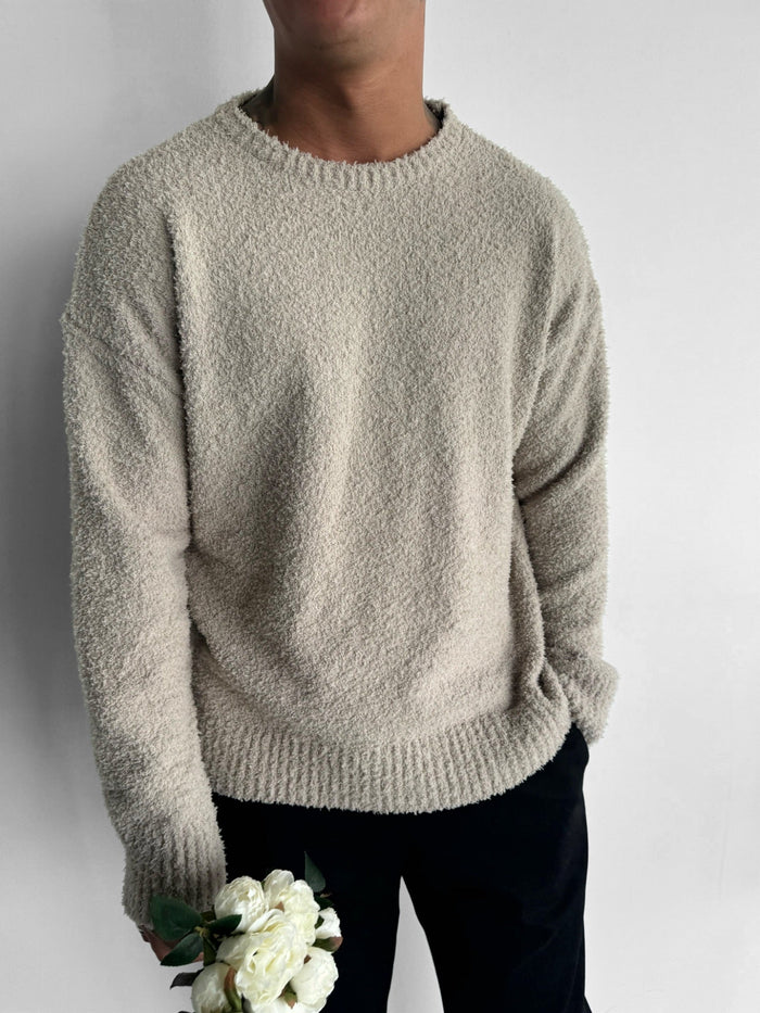 Oversize Plush Pullover - Stone Mocha