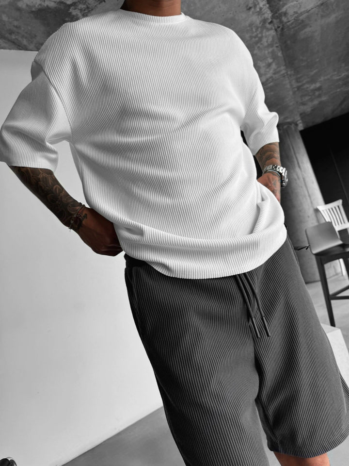 Oversize Cord Tee - Vit
