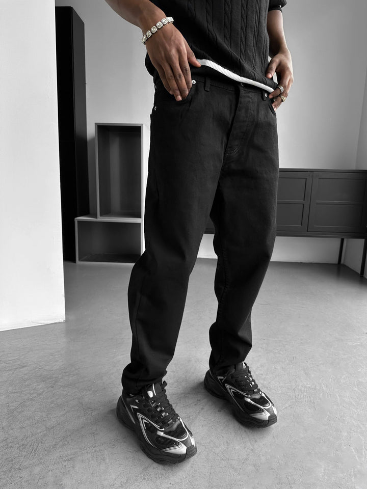 Boyfriend Jeans - Svart