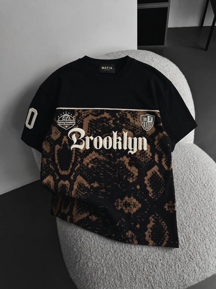 Oversize Brooklyn T-shirt - Svart och Brun