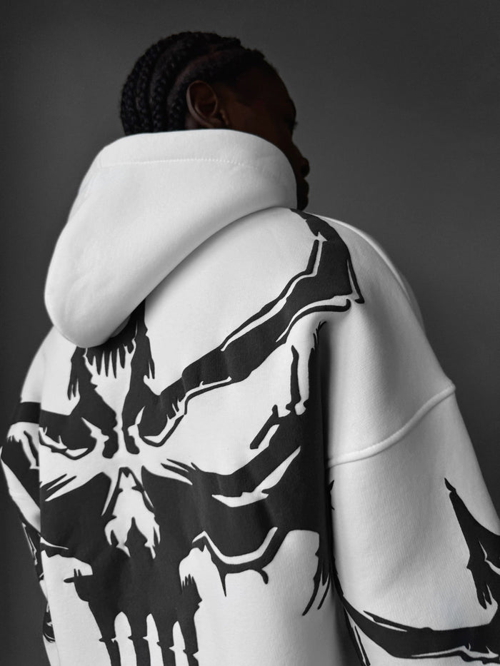 Oversize Ghost Hoodie - Vit