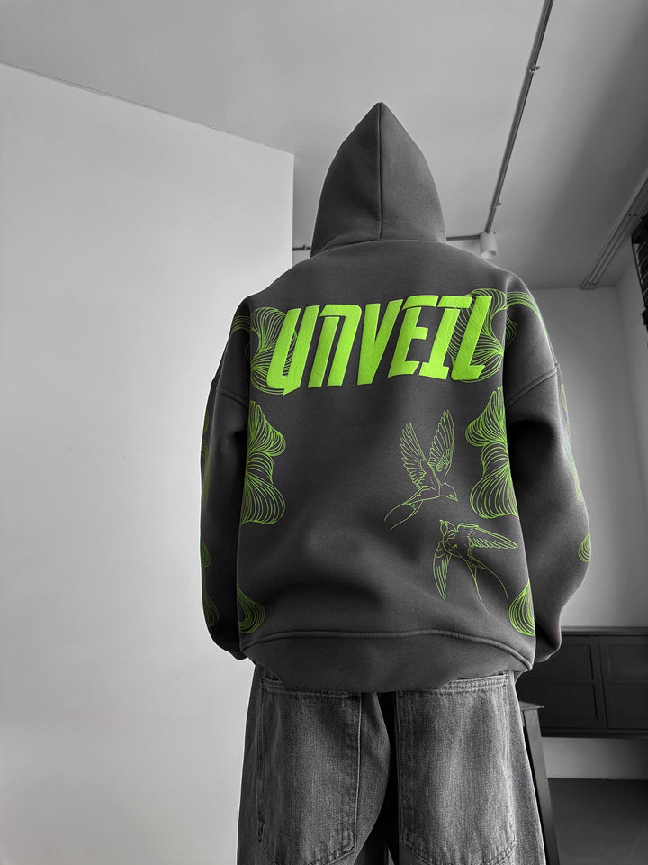 Oversize Unveil Hoodie - Antracit