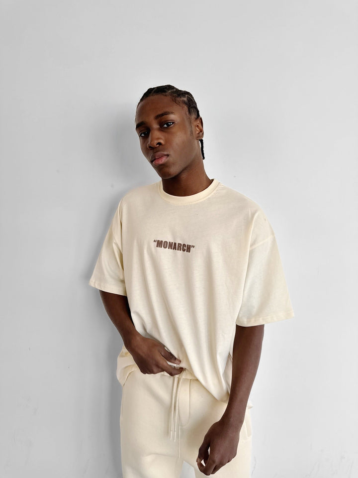 Oversize Monarch T-shirt - Antik Vit