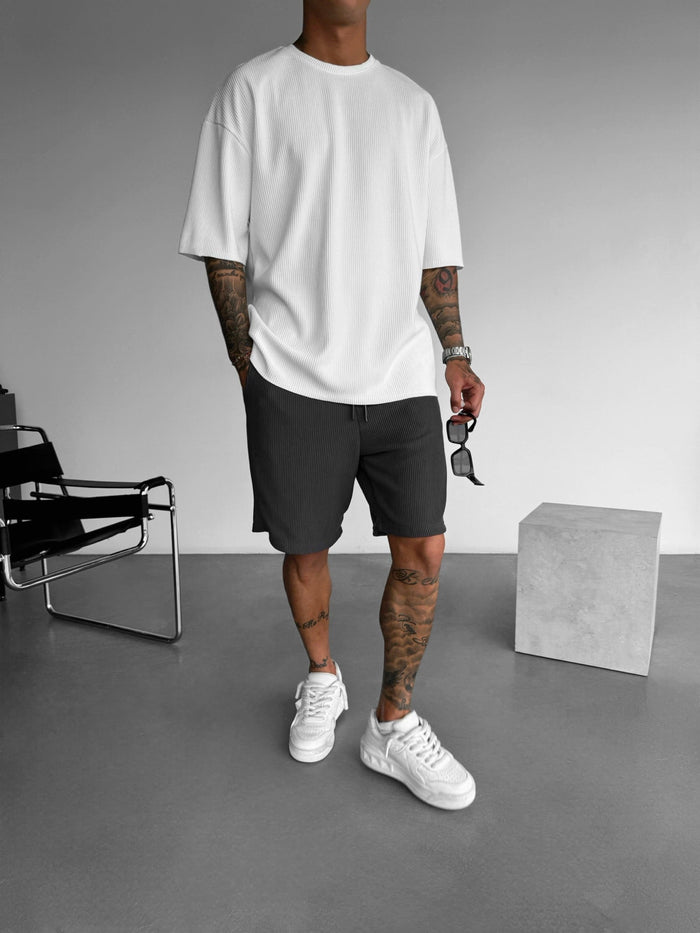 Oversize Cord Tee - Vit
