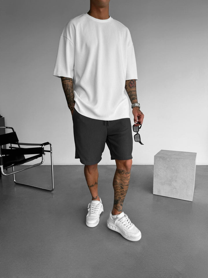 Oversize Cord Tee - Vit