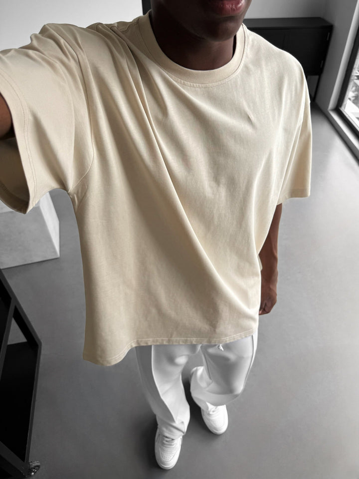 Oversize Basic T-shirt - Ljus Beige