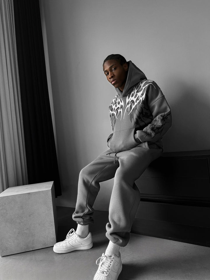 Oversize Tribal Hoodie - Antracit