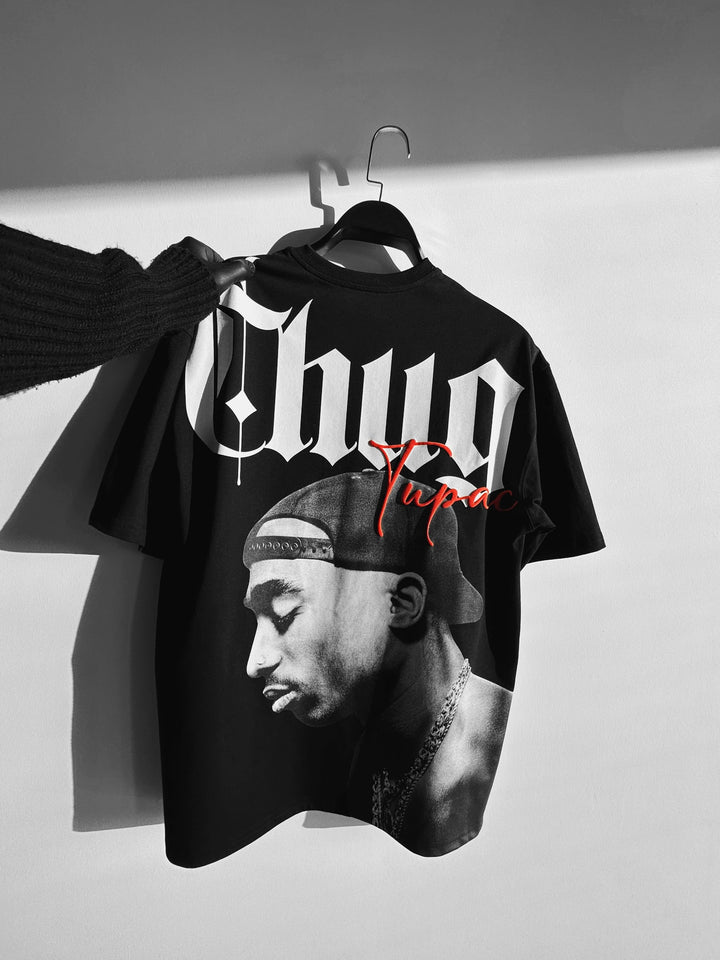 Oversize Thug Life T-shirt - Svart