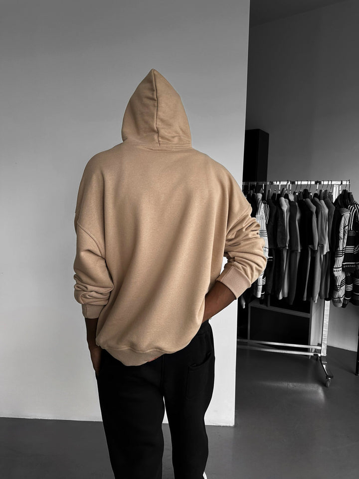 Loose Fit ‘MF’ Hoodie - Beige