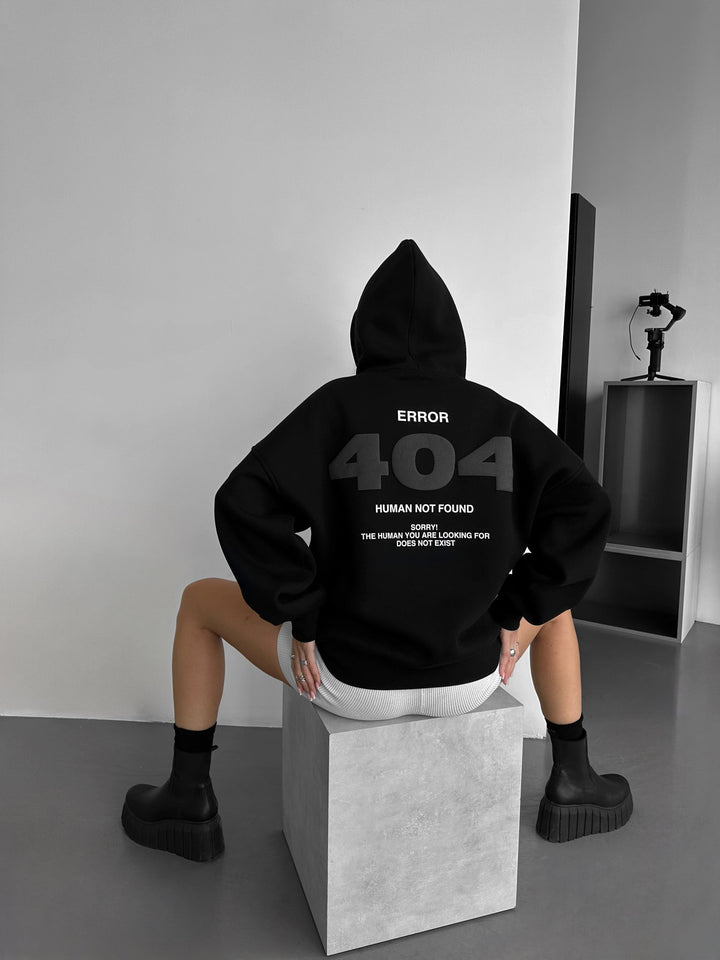 Oversize 404 Hoodie - Svart