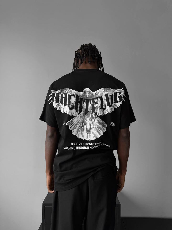 Oversize "Nachtflug" T-shirt - Svart