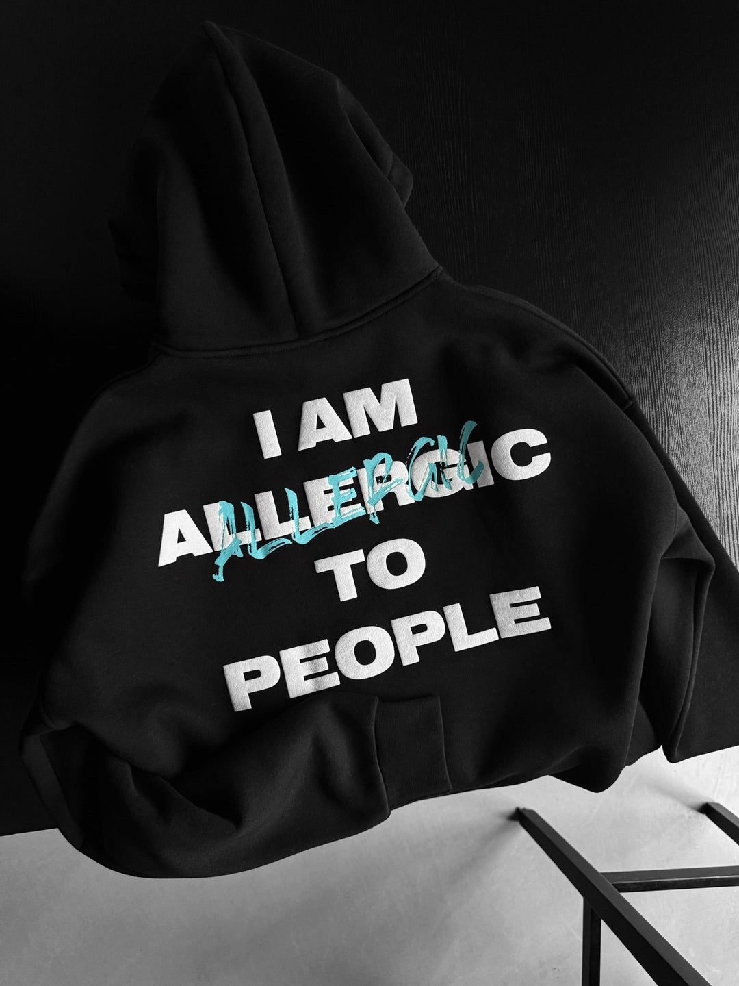 Oversize Allergisk Hoodie - Svart