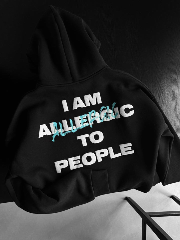 Oversize Allergisk Hoodie - Svart