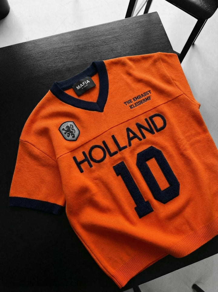 Oversize Holland Stickad T-shirt - Orange