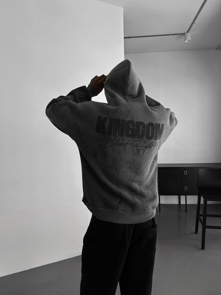 Oversize Kingdom Hoodie - Antracit Melange och Svart
