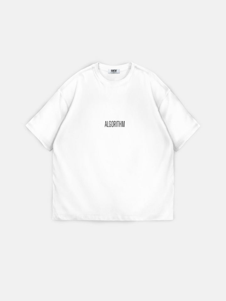 Oversize "Algorithm" T-shirt - Ecru