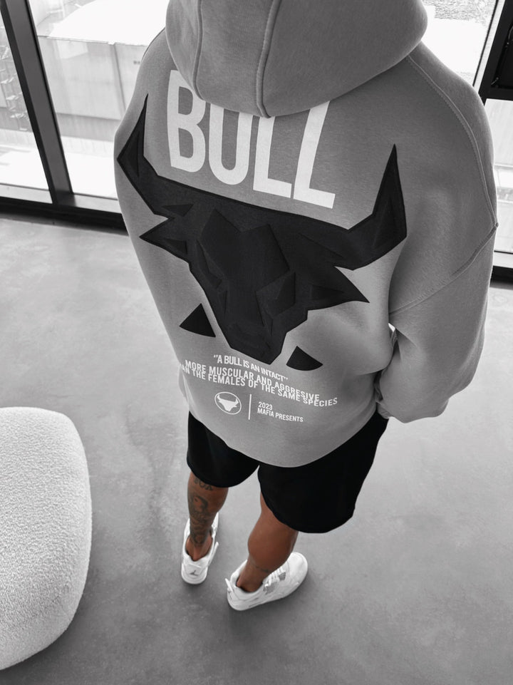 Överdimensionerad Bull Hoodie - Svampgrå