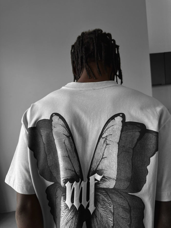 Oversize 'Butterfly Effect' T-Shirt - Grå