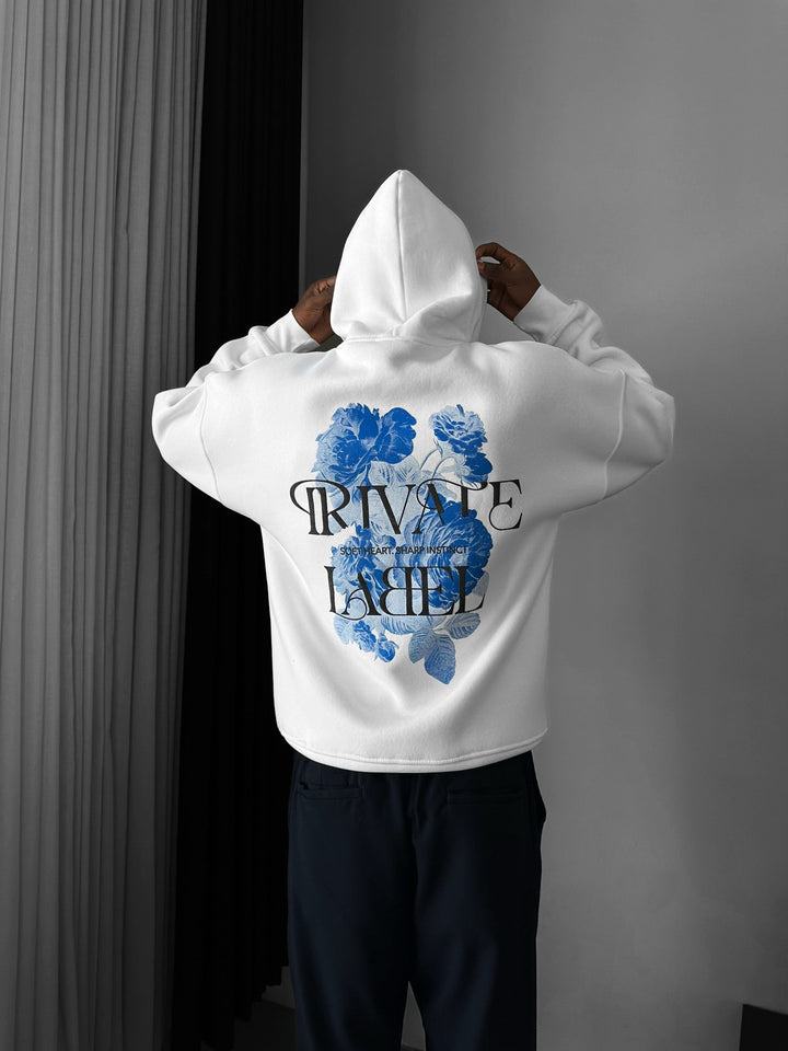 Oversize Privat Märke Hoodie - Ecru