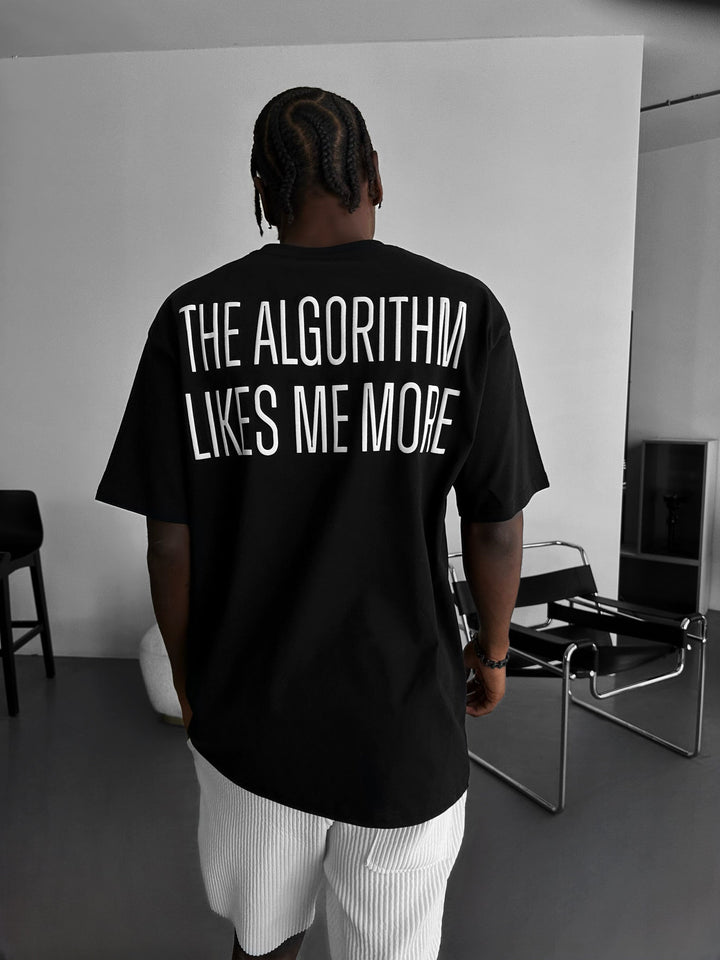 Oversize "Algorithm" T-shirt - Svart och Vit