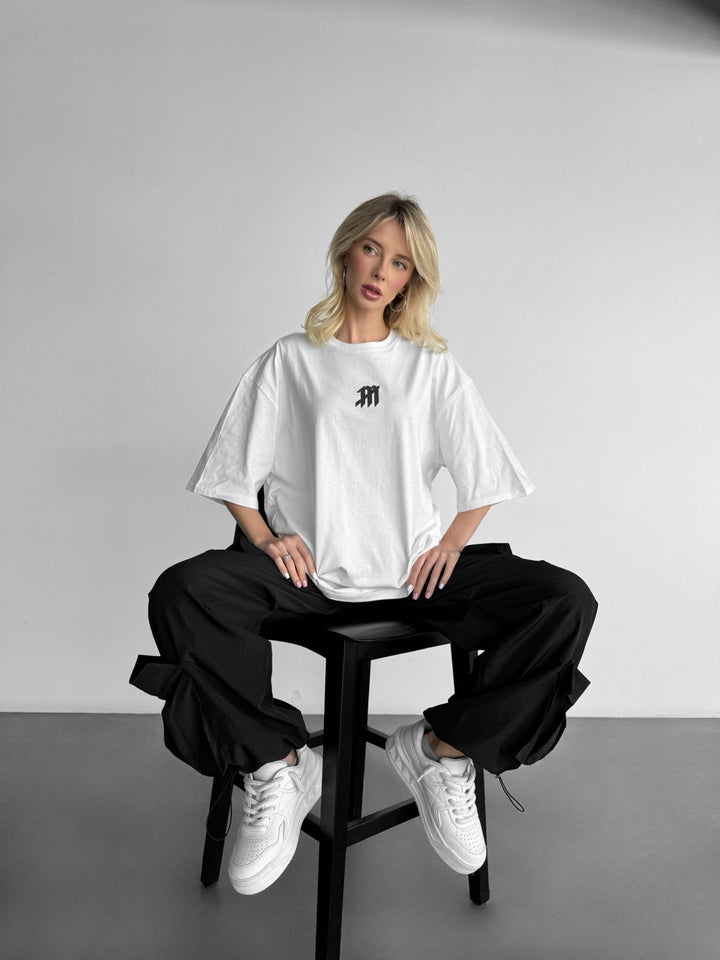 Oversize Mus-T-shirt - Vit och Svart