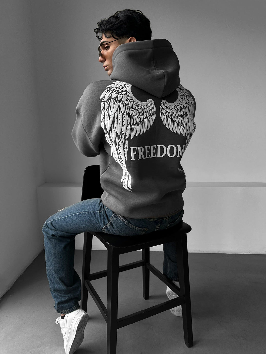 Oversize Freedom Hoodie - Antracit