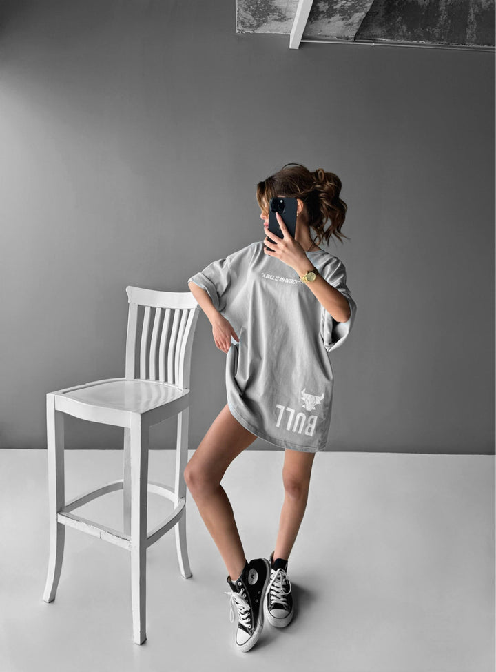 Oversize Bull T-shirt - Grå