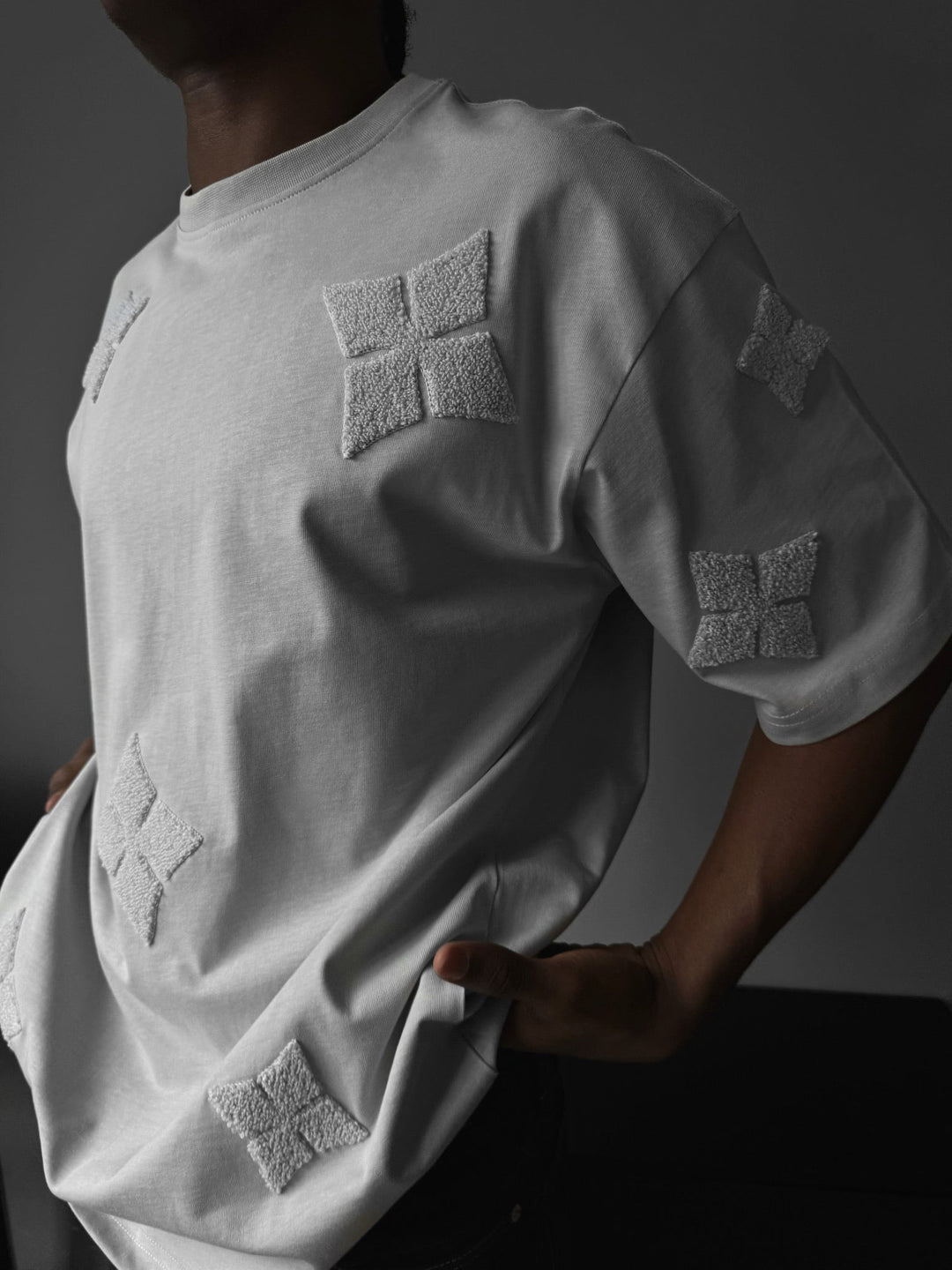 Oversize Detaljerad T-shirt - Grå