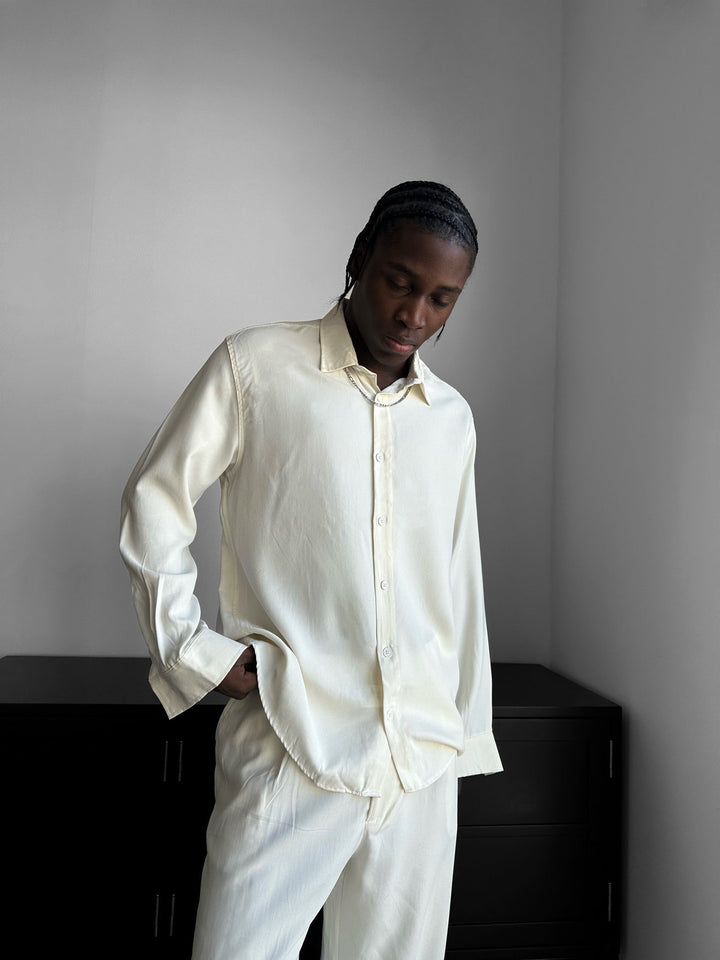 Oversize Tencel Skjorta - Ecru