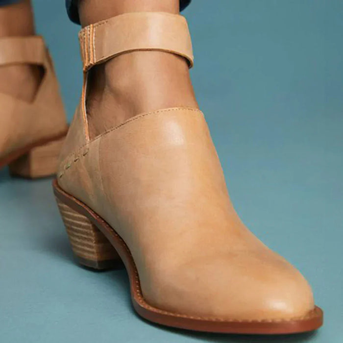 Dam Boots med Slät Rosett och Blockklack till Vardag