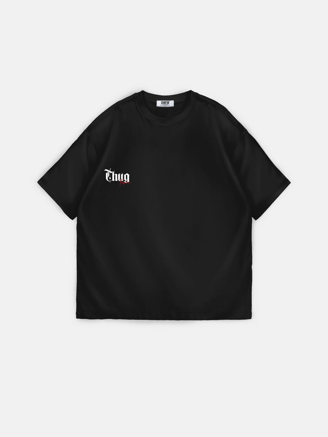Oversize Thug Life T-shirt - Svart
