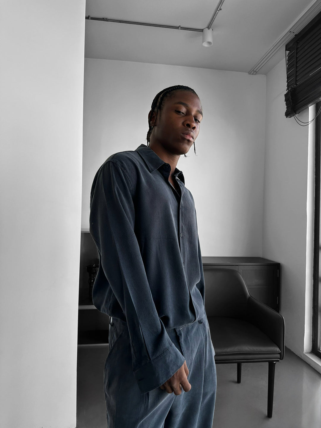 Oversize Tencel Skjorta - Svart