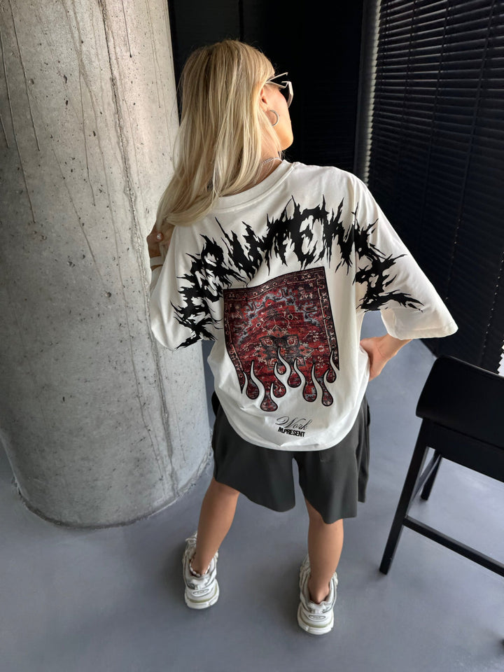 Oversize Experimentell T-Shirt - Ecru