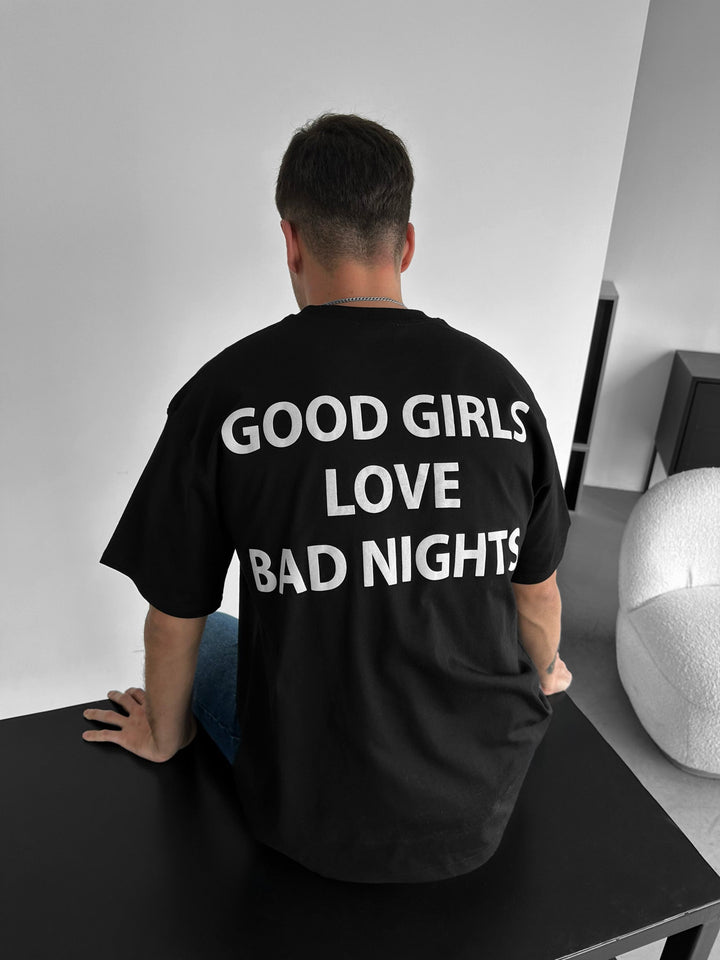 Oversize Good Girls T-shirt - Svart