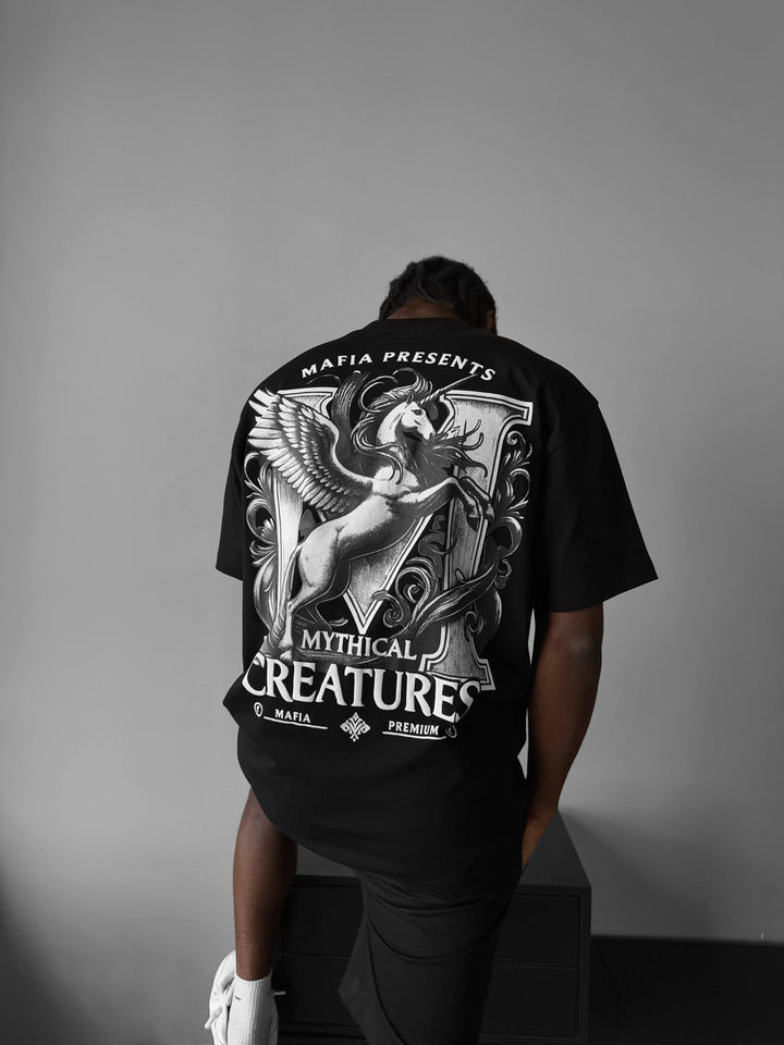 Oversize Creatures T-shirt - Svart