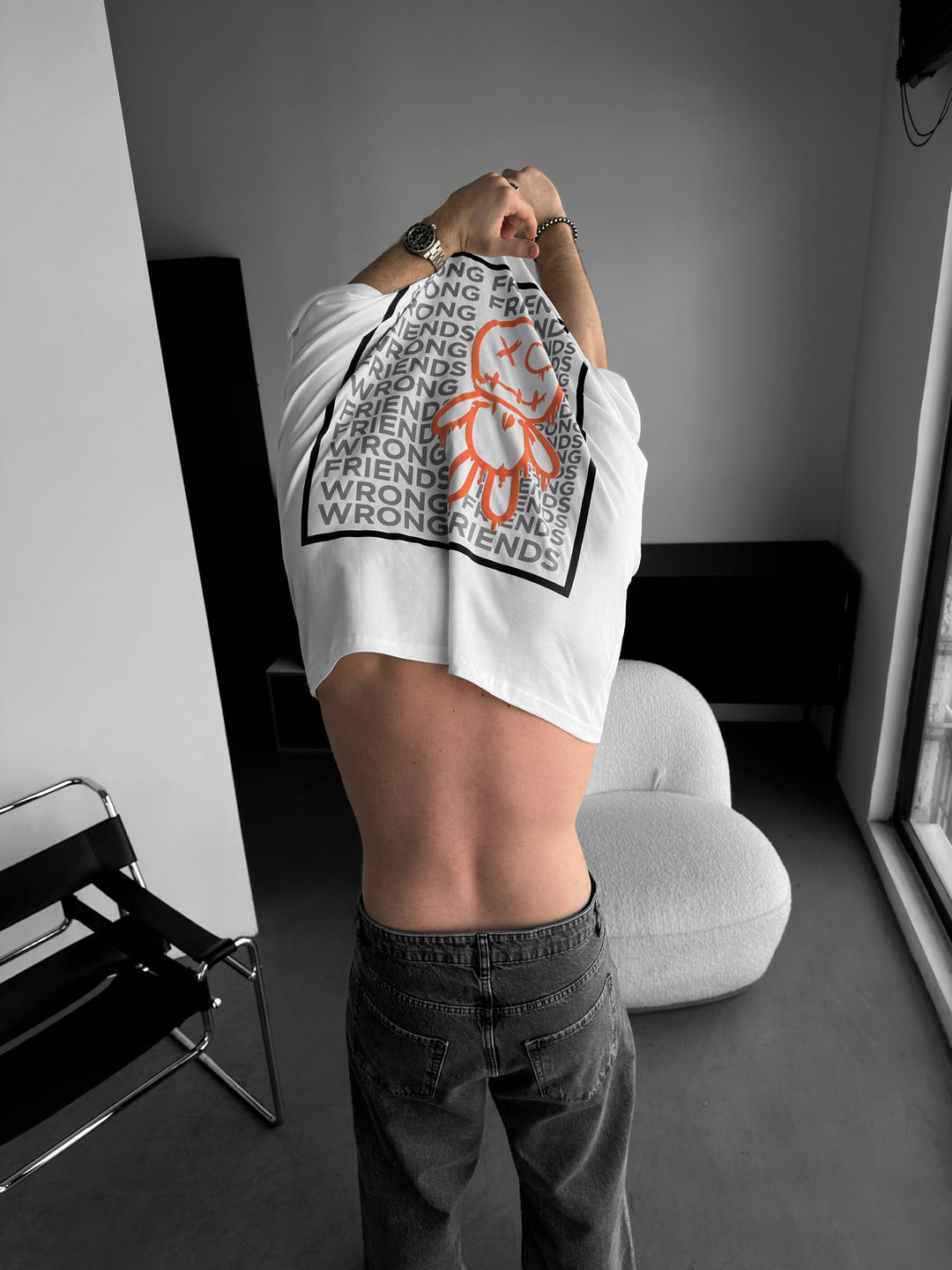 Oversize Fel Vänner T-shirt - Ecru
