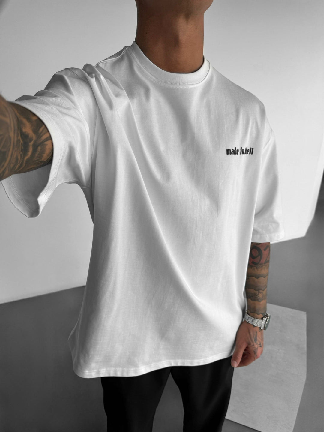 Oversize Made in Hell T-shirt - Ecru