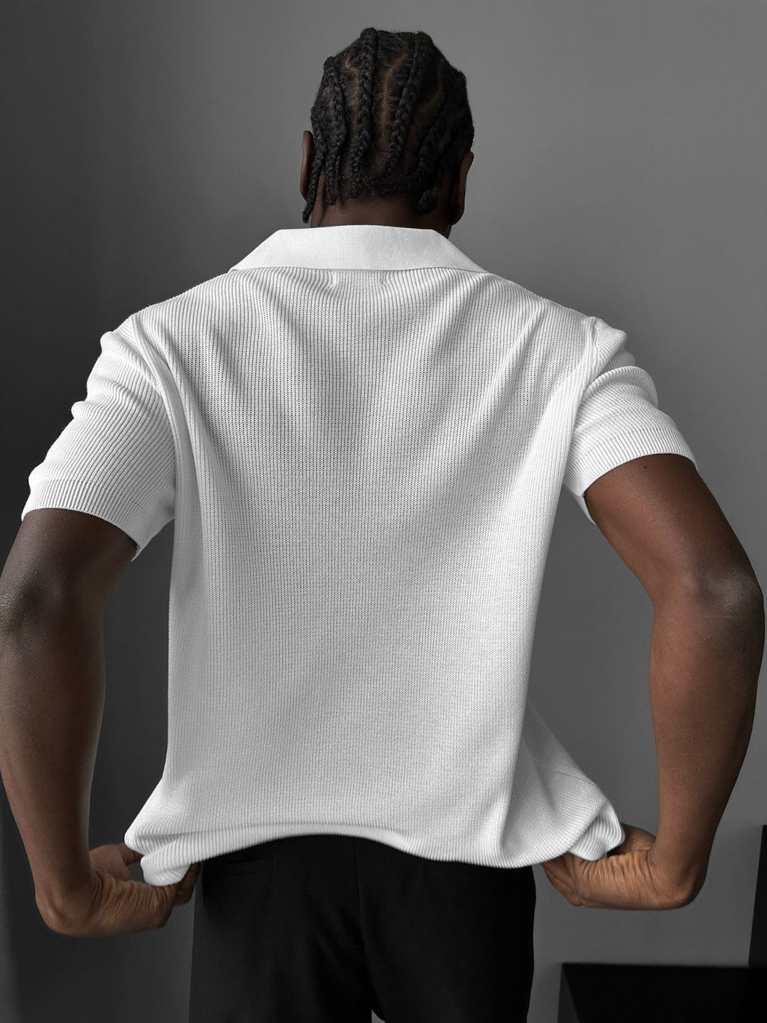 Lös passform finstickad krage T-shirt - Ecru