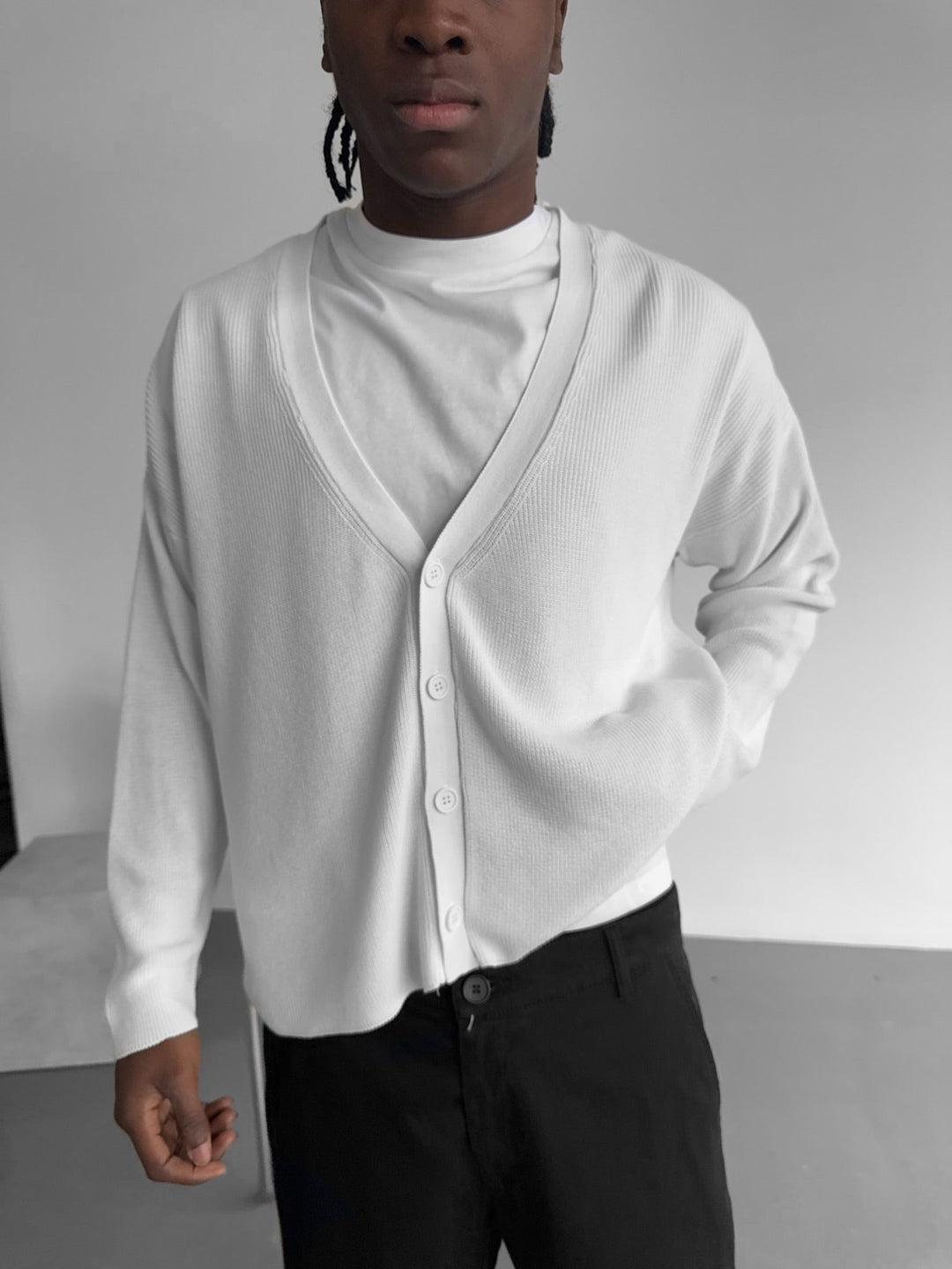 Oversize Crop Cardigan - Ecru