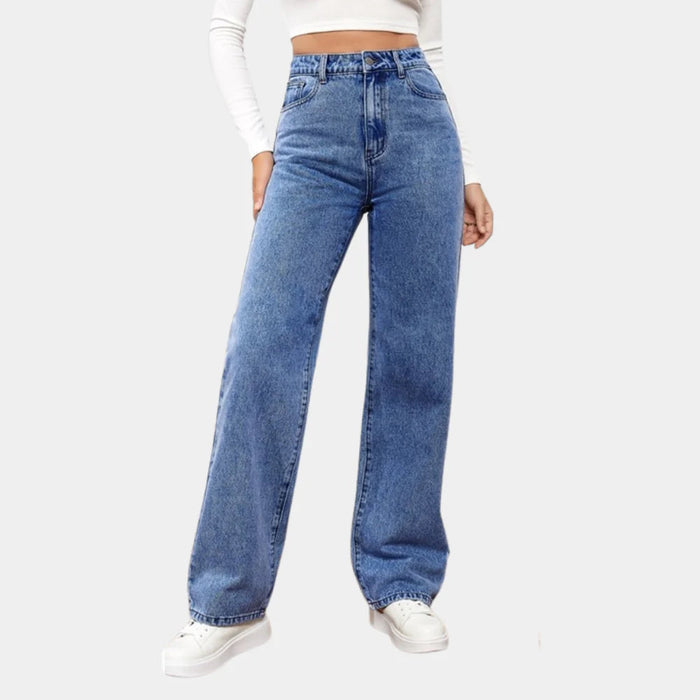 Dam Vida Jeans med Rak Passform och Hög Midja