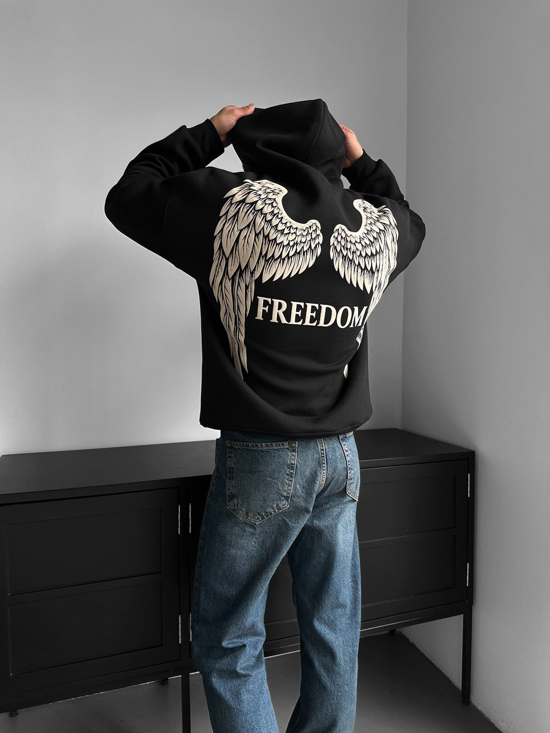 Oversize Freedom Hoodie - Svart