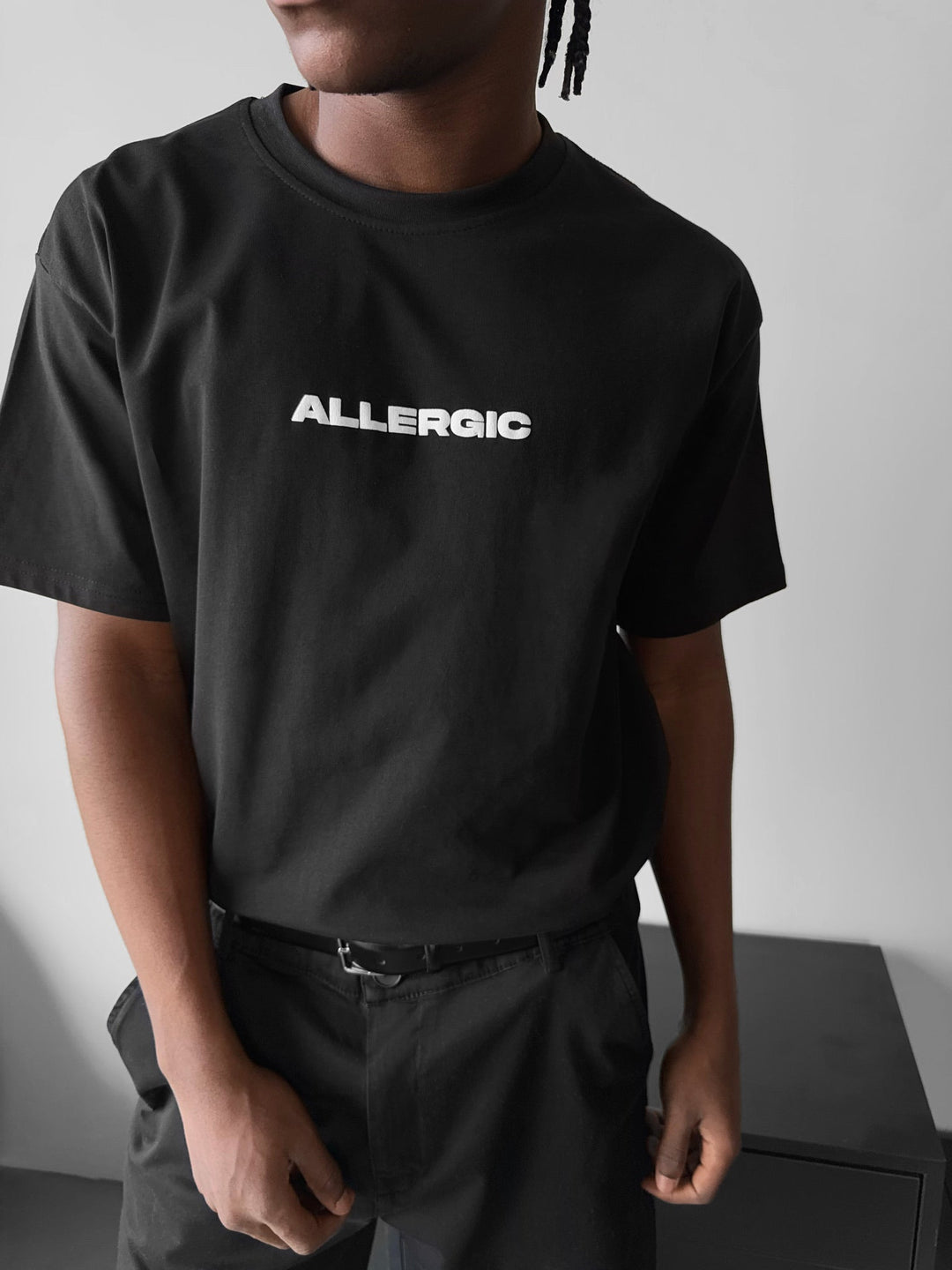 Överdimensionerad Allergisk T-shirt - Svart