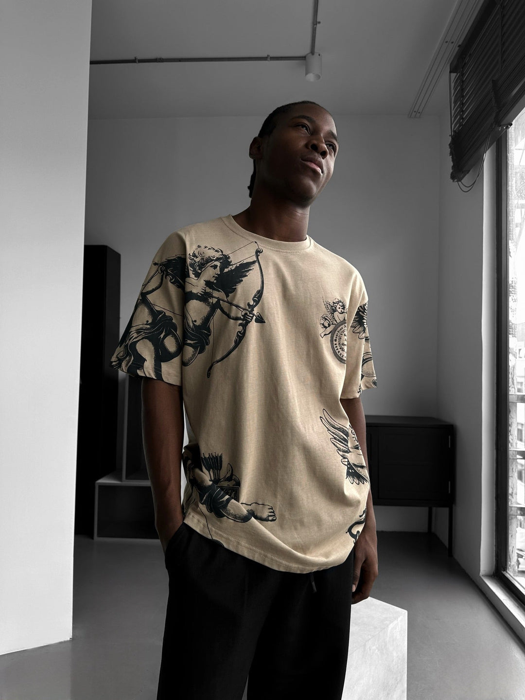 Oversize Guardian Angels T-Shirt - Beige