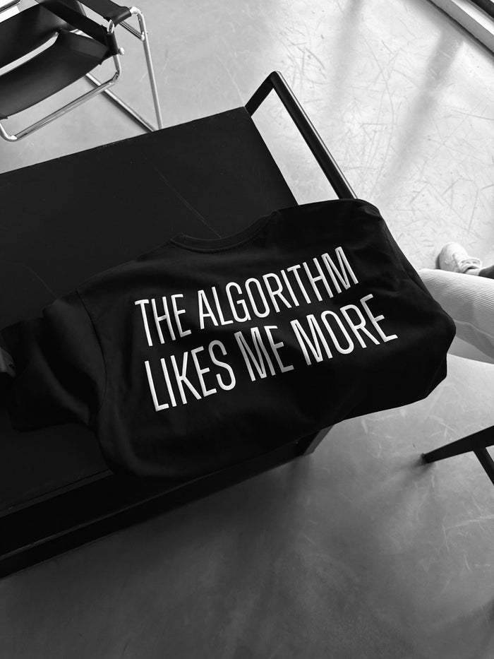 Oversize "Algorithm" T-shirt - Svart och Vit