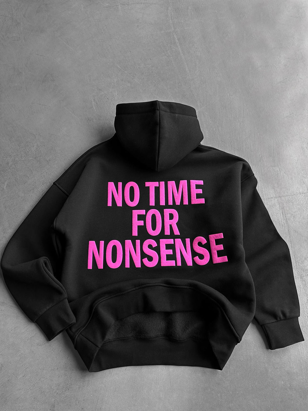 Oversize No Time for Nonsense Hoodie - Svart