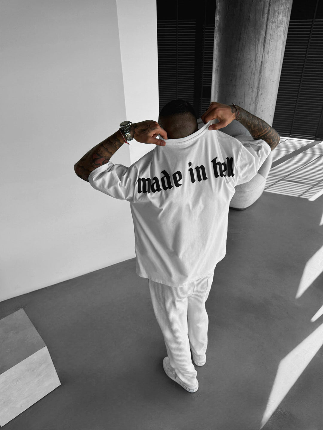 Oversize Made in Hell T-shirt - Ecru