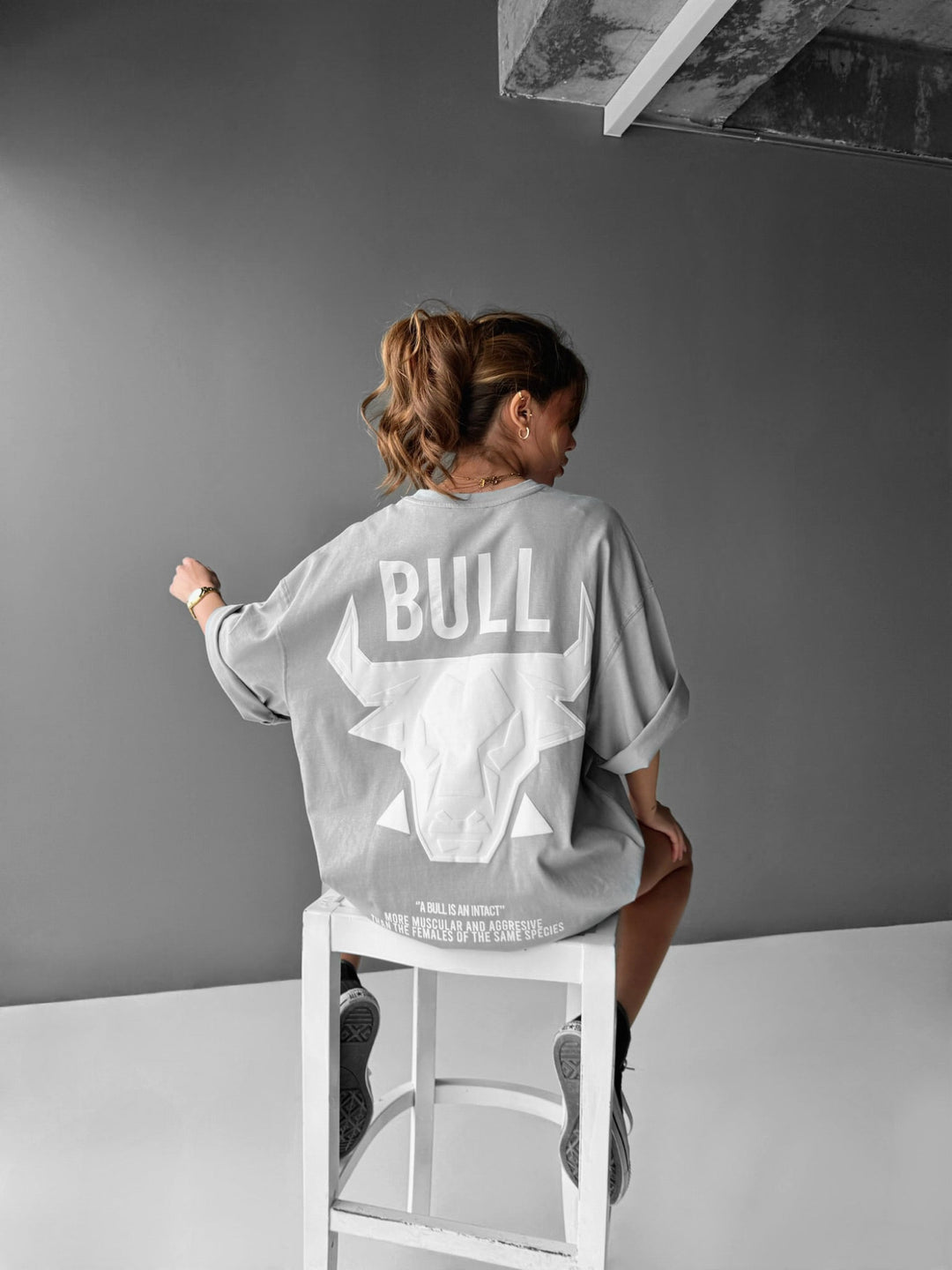 Oversize Bull T-shirt - Grå