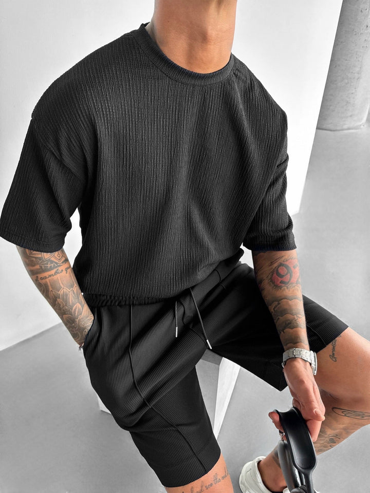 Oversize Crepe T-Shirts - Svart