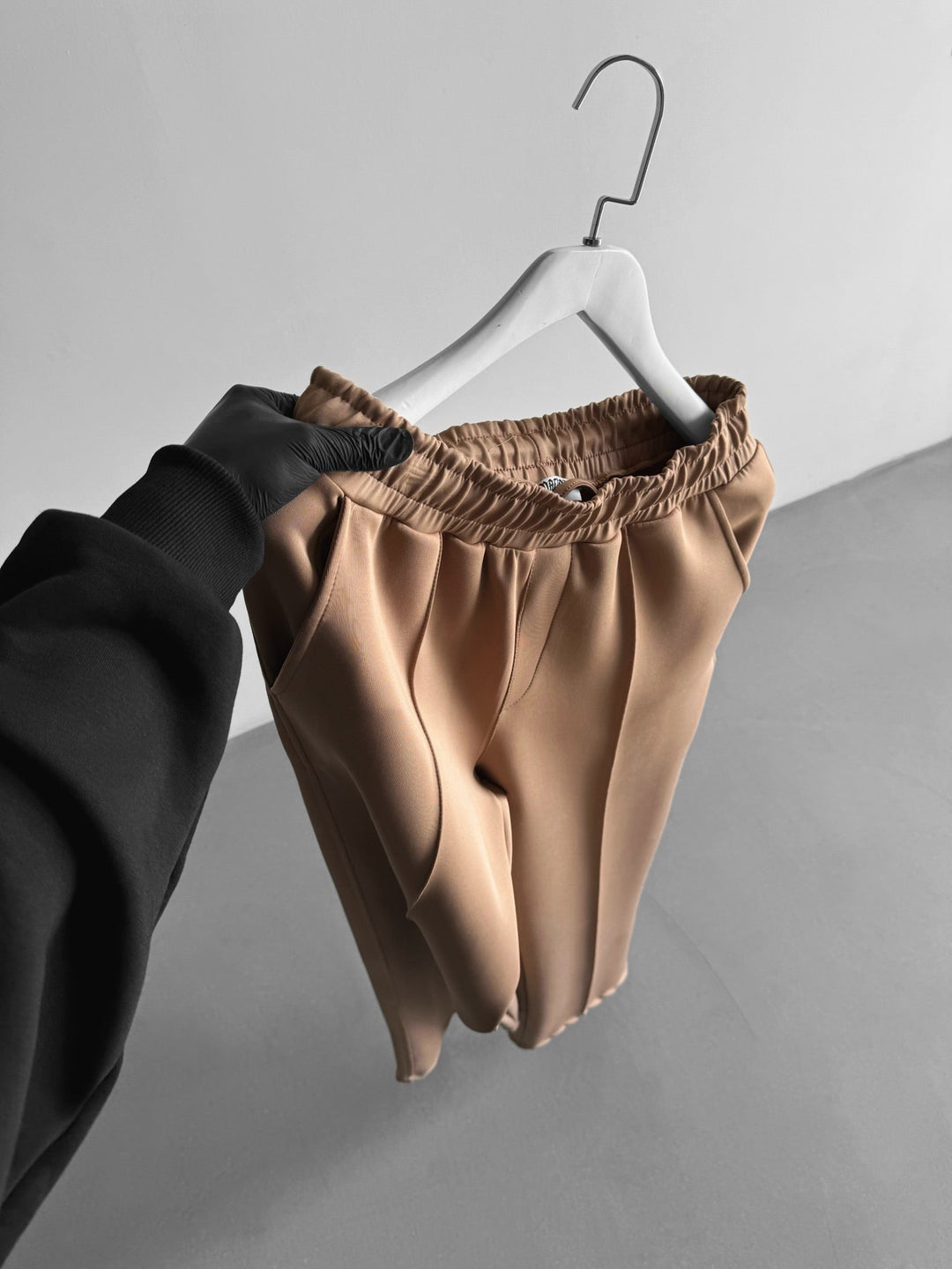 Lösa passform Dykarduk Byxor - Beige