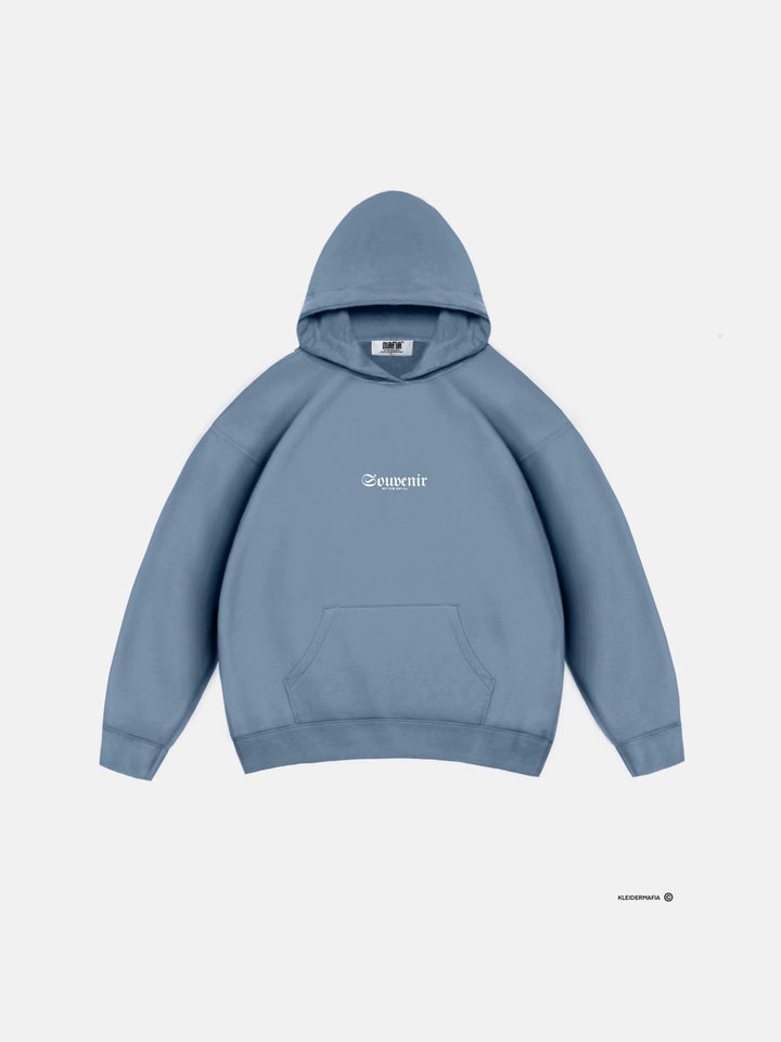 Överdimensionerad Souvenir Hoodie - Faded Denim